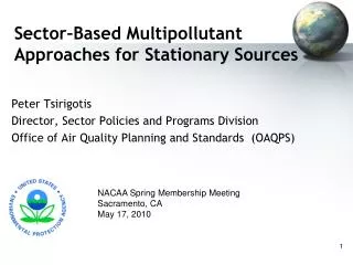 Sector–Based Multipollutant Approaches for Stationary Sources