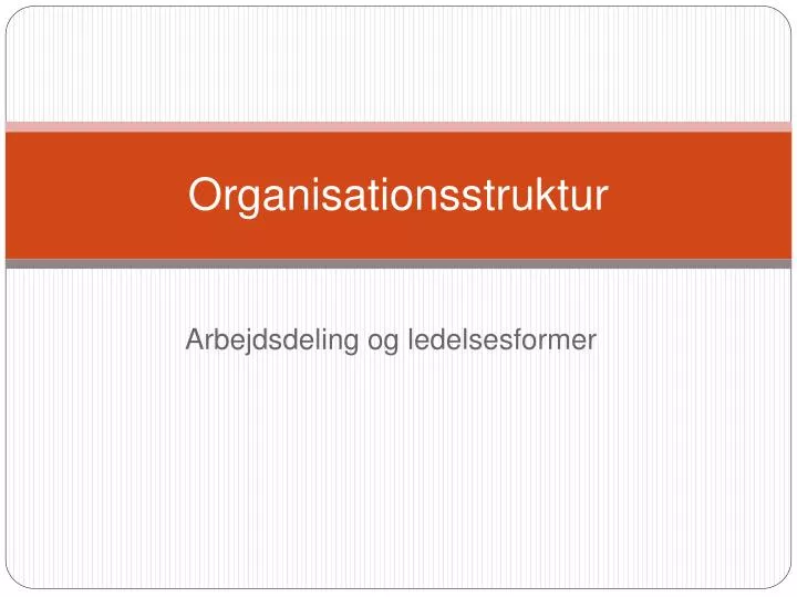 organisationsstruktur