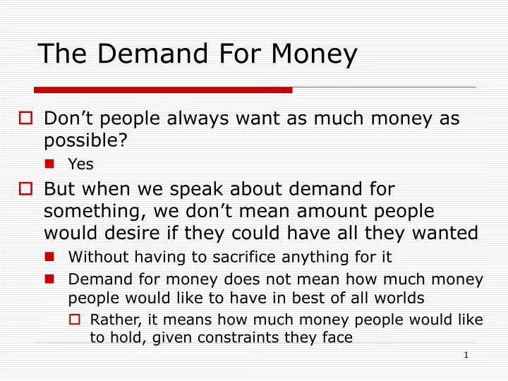 the demand for money