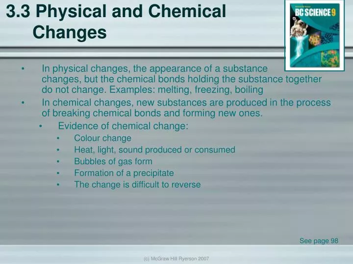 3 3 physical and chemical changes