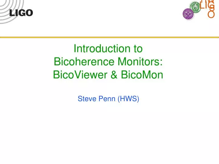 introduction to bicoherence monitors bicoviewer bicomon