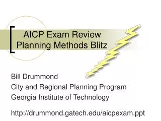 AICP Exam Review Planning Methods Blitz