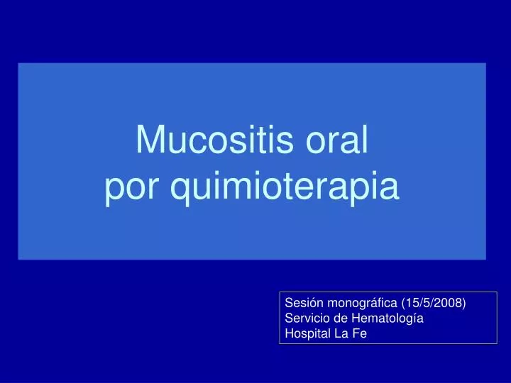 mucositis oral por quimioterapia