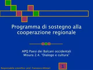 Programma di sostegno alla cooperazione regionale