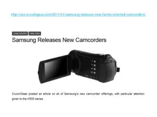 Samsung Releases New Family Oriented Camcorders