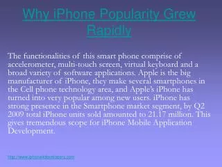 Why iPhone Popularity Grew Rapidly