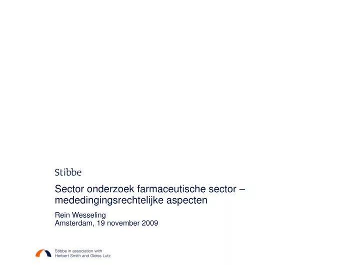 sector onderzoek farmaceutische sector mededingingsrechtelijke aspecten