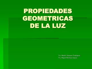 propiedades geometricas de la luz