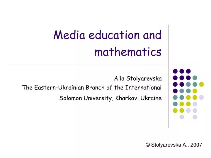 media education and mathematics
