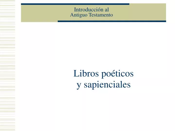 libros po ticos y sapienciales