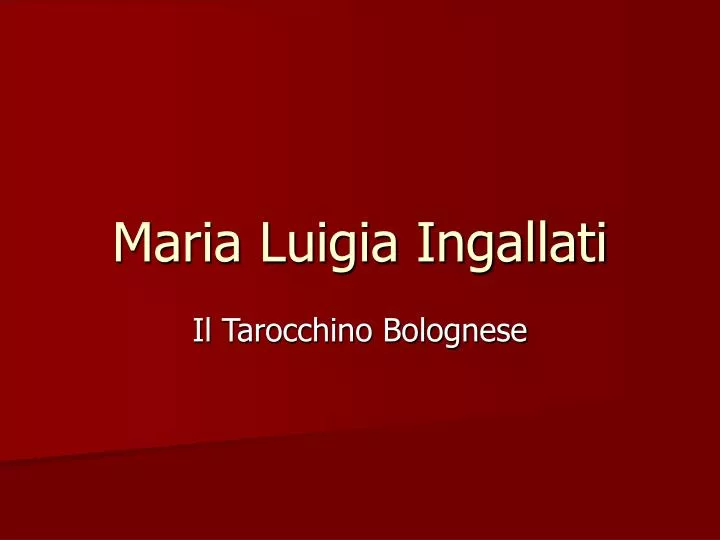 maria luigia ingallati