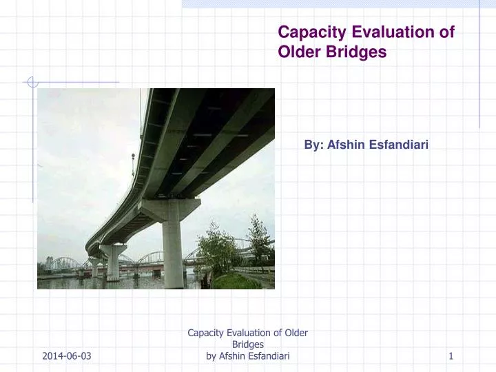 capacity evaluation of older bridges