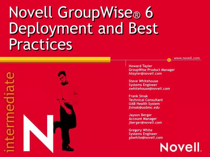 novell groupwise 6 deployment and best practices