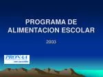 PROGRAMA DE ALIMENTACION ESCOLAR - slide 1