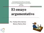 El ensayo argumentativo - slide 1