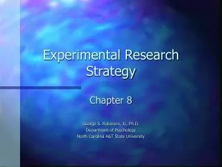 experimental research strategy