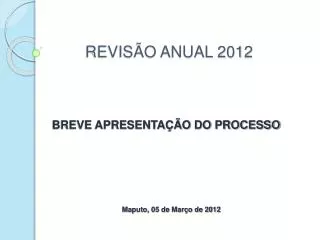 REVISÃO ANUAL 2012