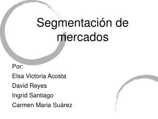 segmentaci n de mercados