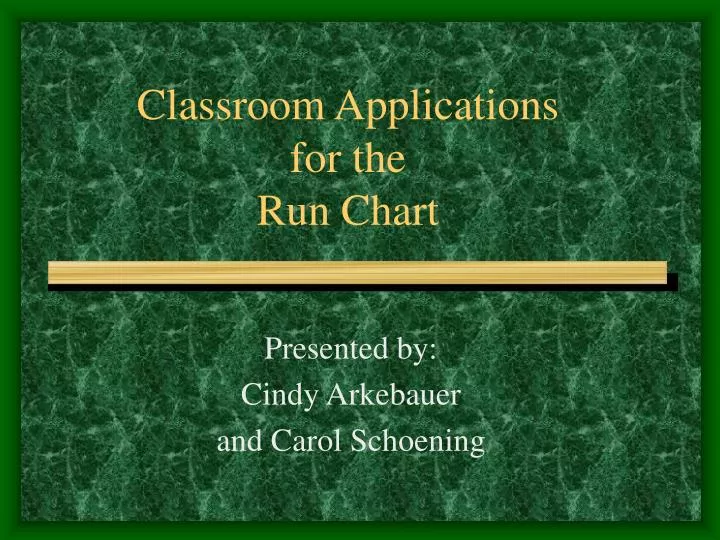 classroom applications for the run chart