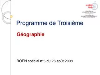 programme de troisi me