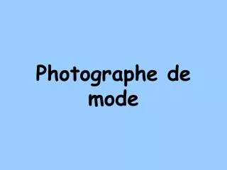 Photographe de mode