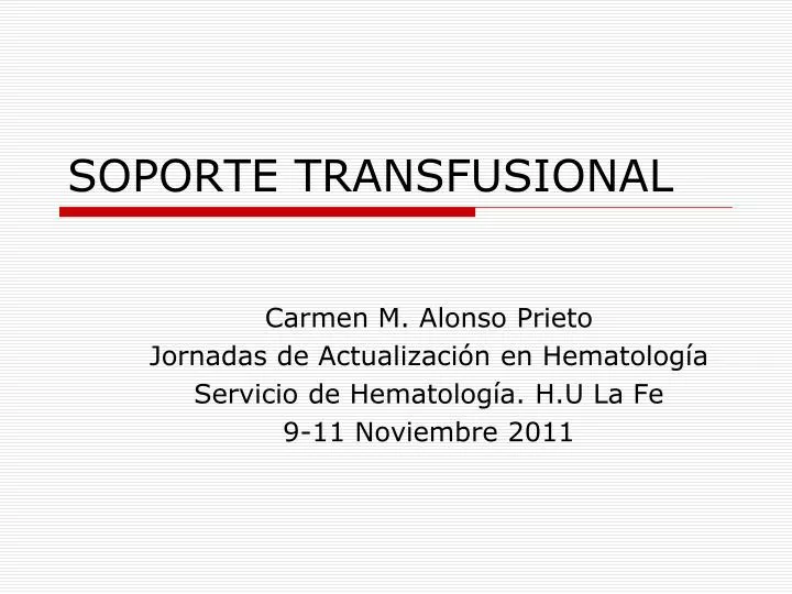 soporte transfusional