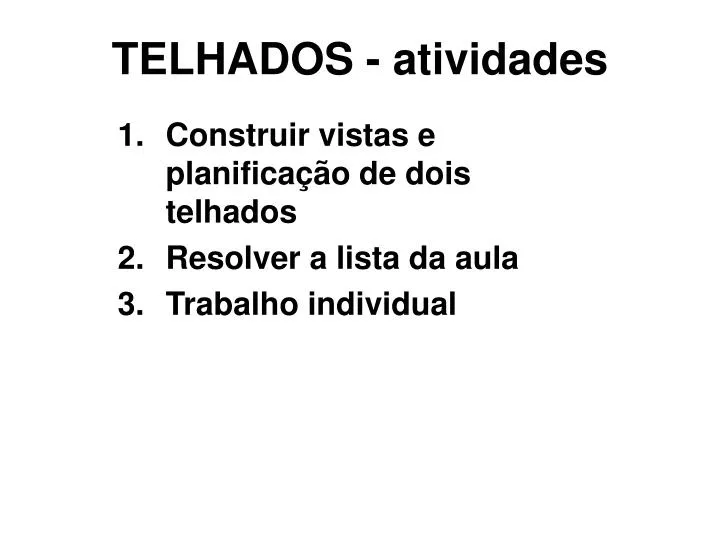 telhados atividades