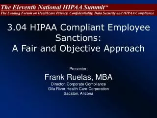 3.04 HIPAA Compliant Employee Sanctions: A Fair and Objective Approach