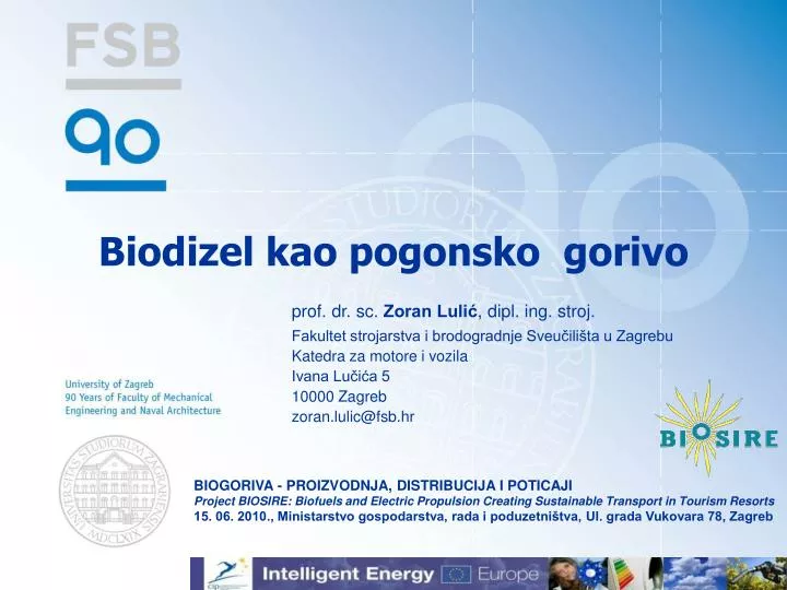 biodizel kao p ogon sko gorivo