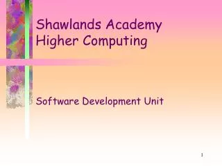 Shawlands Academy Higher Computing