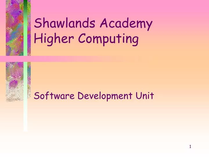 shawlands academy higher computing