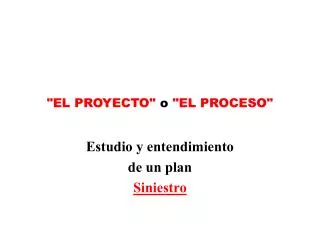 el proyecto o el proceso