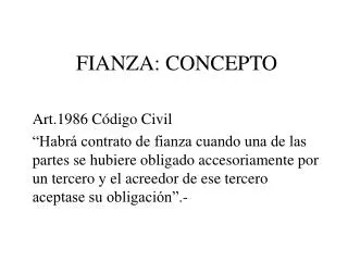 fianza concepto