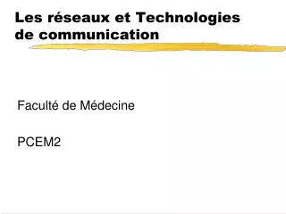 les r seaux et technologies de communication