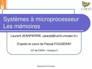 syst mes microprocesseur les m moires