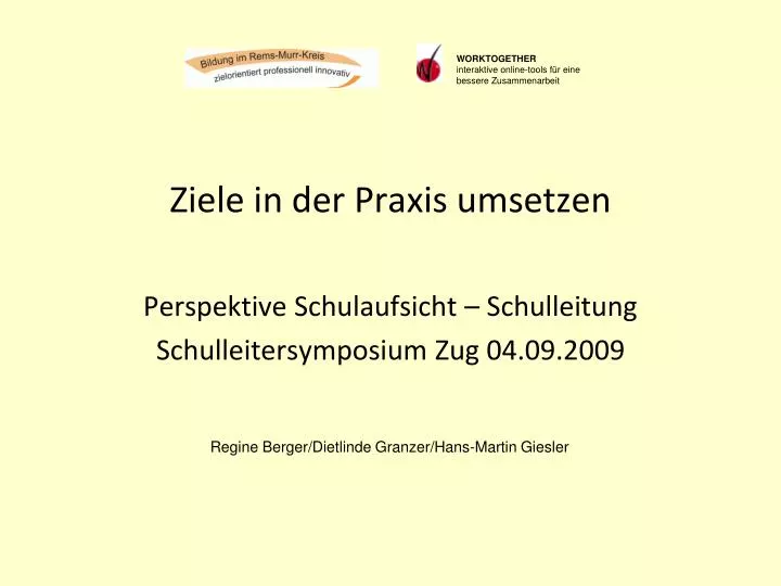 ziele in der praxis umsetzen