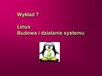 Wykład 7 Linux Budowa i działanie systemu - slide 1