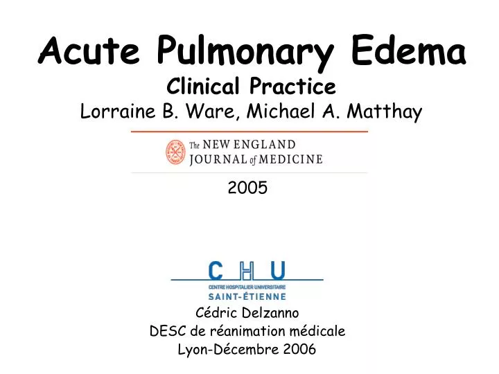 acute pulmonary edema clinical practice lorraine b ware michael a matthay