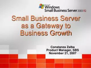 Small Business Server as a Gateway to Business Growth