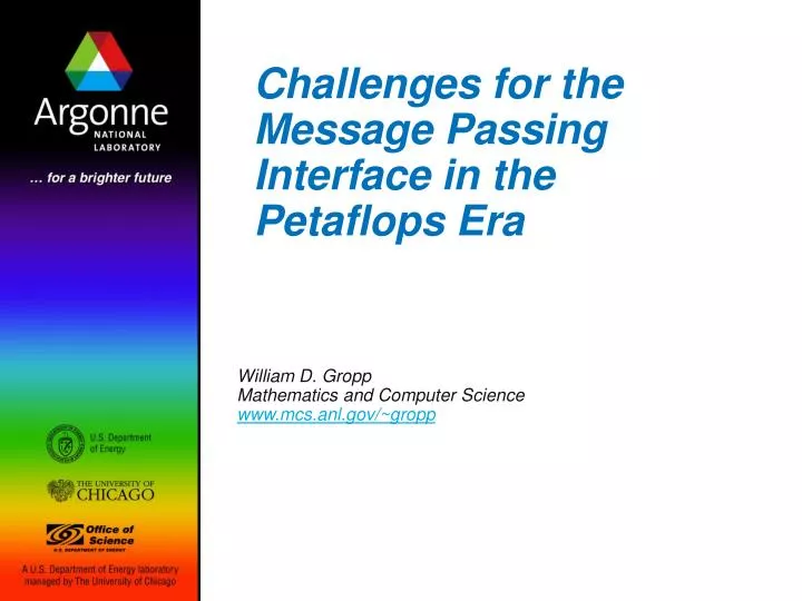 challenges for the message passing interface in the petaflops era