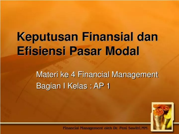 keputusan finansial dan efisiensi pasar modal