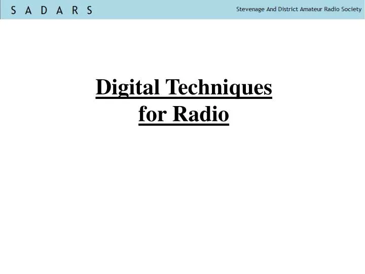 digital techniques for radio