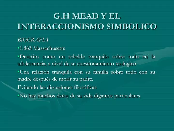 g h mead y el interaccionismo simbolico