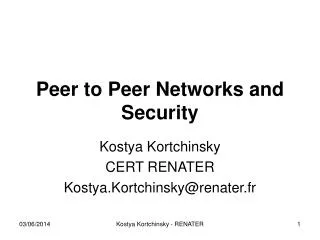 Peer to Peer Networks and Security