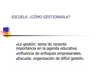 escuela c mo gestionarla
