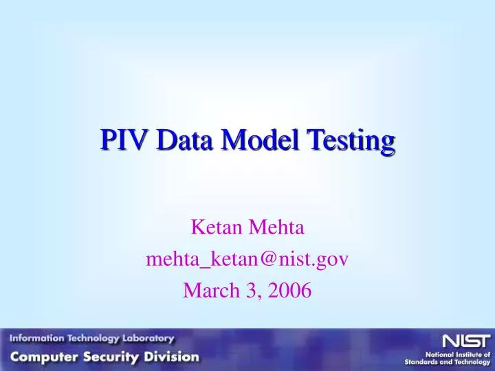 piv data model testing
