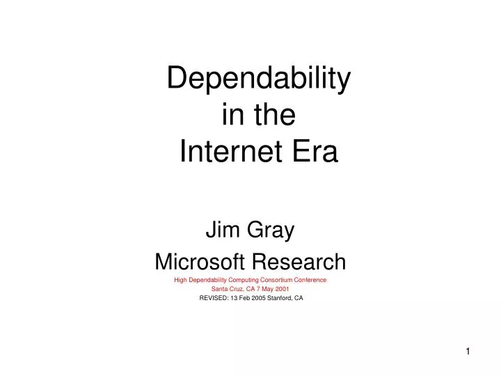 dependability in the internet era