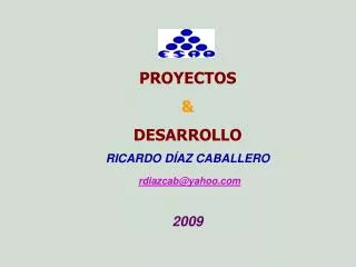 PROYECTOS &amp; DESARROLLO RICARDO DÍAZ CABALLERO rdiazcab@yahoo.com 2009