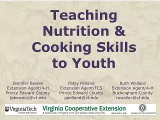 Teaching Nutrition &amp; Cooking Skills to Youth