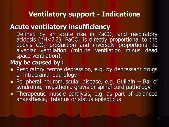 ventilatory support indications